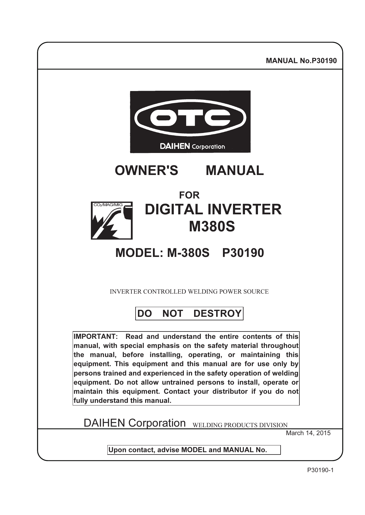 daihen otc service manual daihen otc service manual