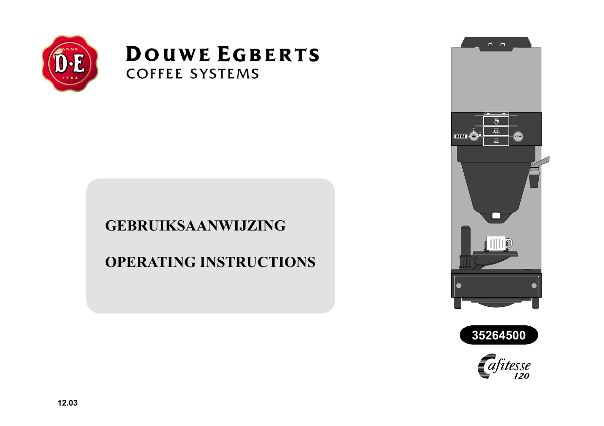 Douwe Egberts CAFITESSE 120 Operating Instructions Manual Manualzz