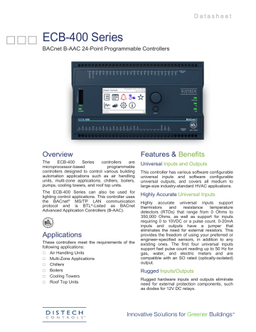Distech Control ECB-350 B-AAC programmable controller with LCD Display 