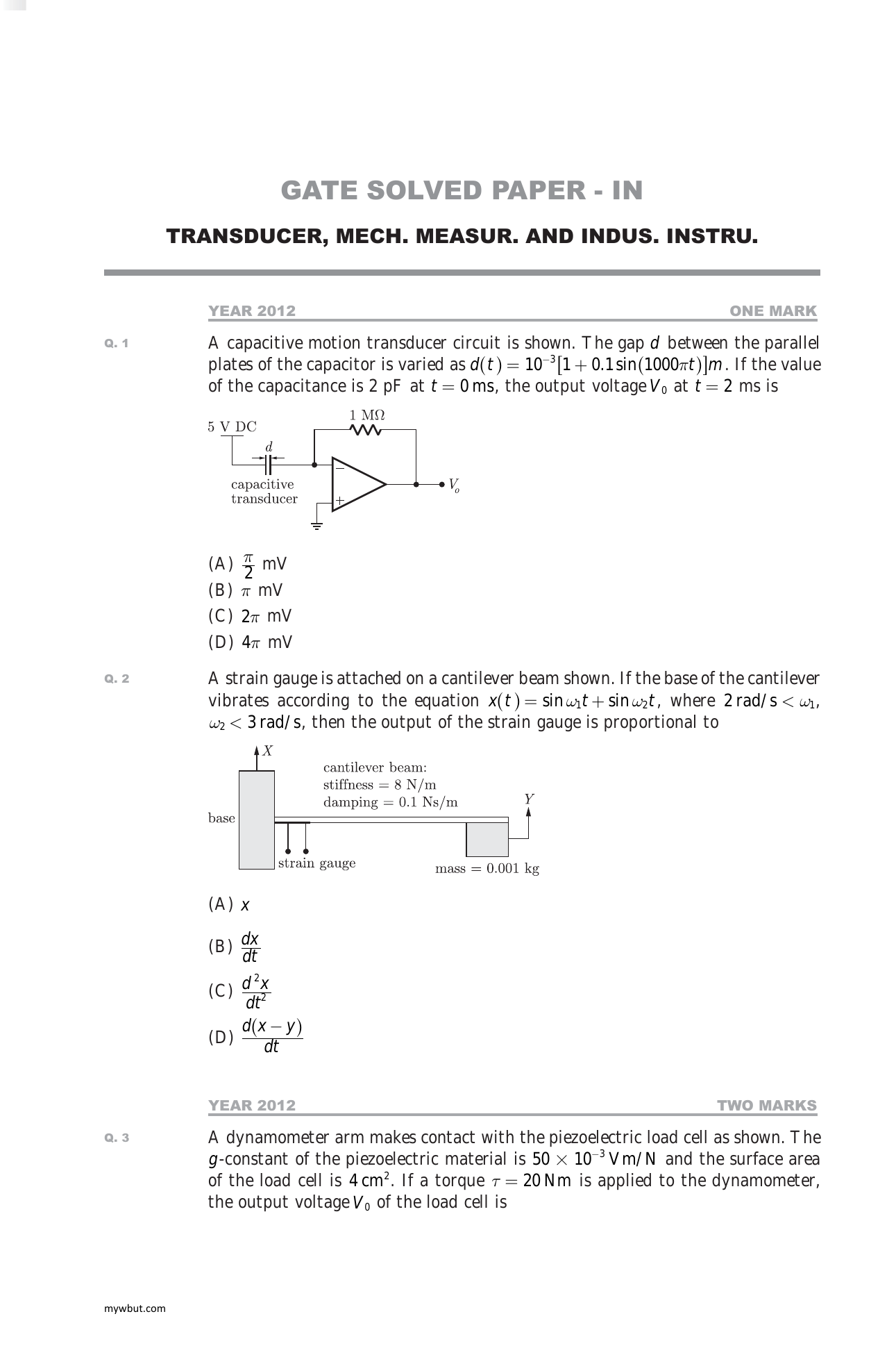 Gate Solved Paper Manualzz