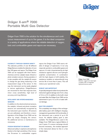 Dräger X-am® 7000 Portable Multi Gas Detector | Manualzz