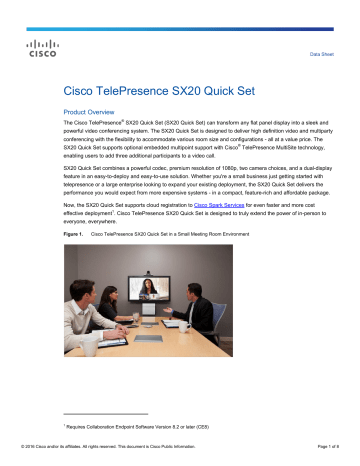 Cisco TelePresence SX20 Quick Set | Manualzz