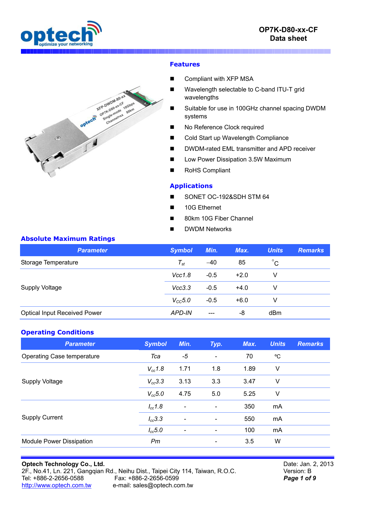 Op7k D80 Xx Cf Data Sheet Optech Technology Co Ltd Manualzz