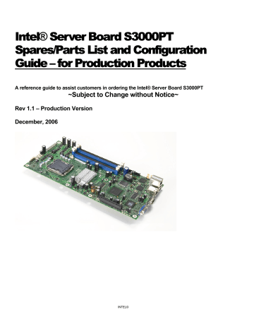 Intel S3000PT Configuration manual | Manualzz