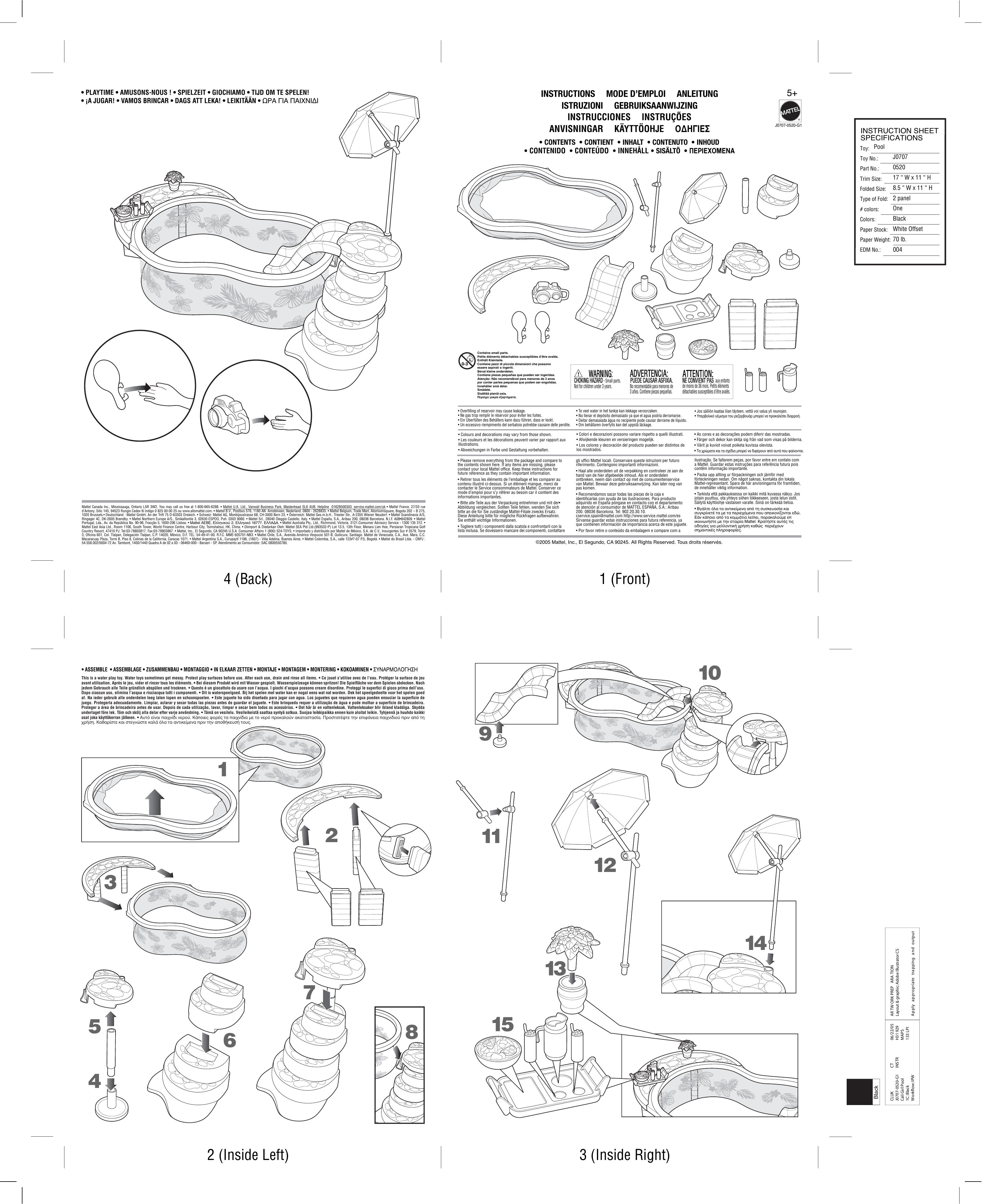 Barbie J0707 Barbie Beach Fun Pool Instructions Manualzz