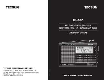 Tecsun Pl 660 Operating Instructions Manualzz