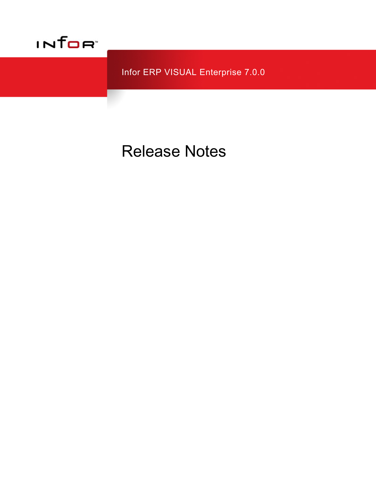 Infor ERP VISUAL Enterprise 7.0.0 Release Notes | Manualzz