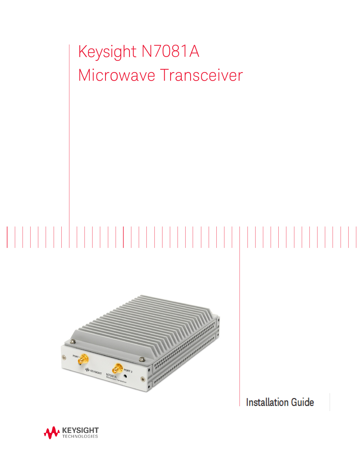 Keysight N7081A Microwave Transceiver Installation Guide Manualzz