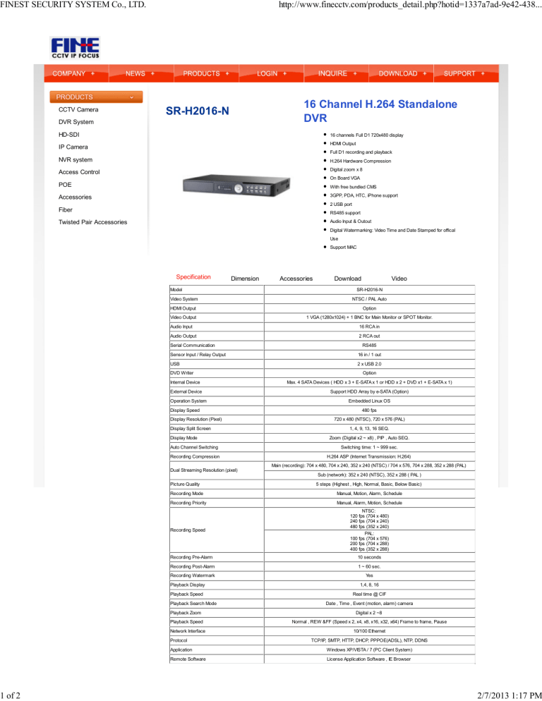 Sr H16 N 16 Channel H 264 Standalone Dvr Manualzz