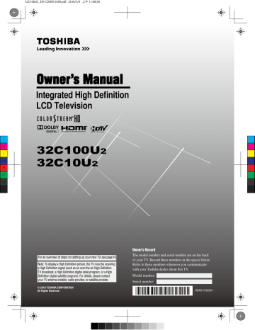 Toshiba 32af44 Crt Television User Manual