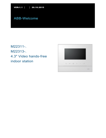 ABB-Welcome M22311-. M22313-. 4.3" Video hands | Manualzz