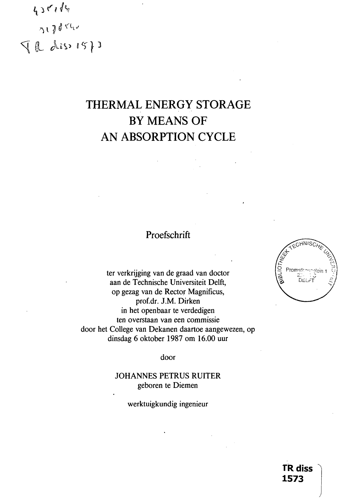 Thermal Energy Storage By Means Of An Absorption Cycle Manualzz