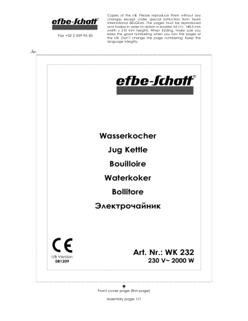 efbe-Schott wk 232 Owner Manual | Manualzz