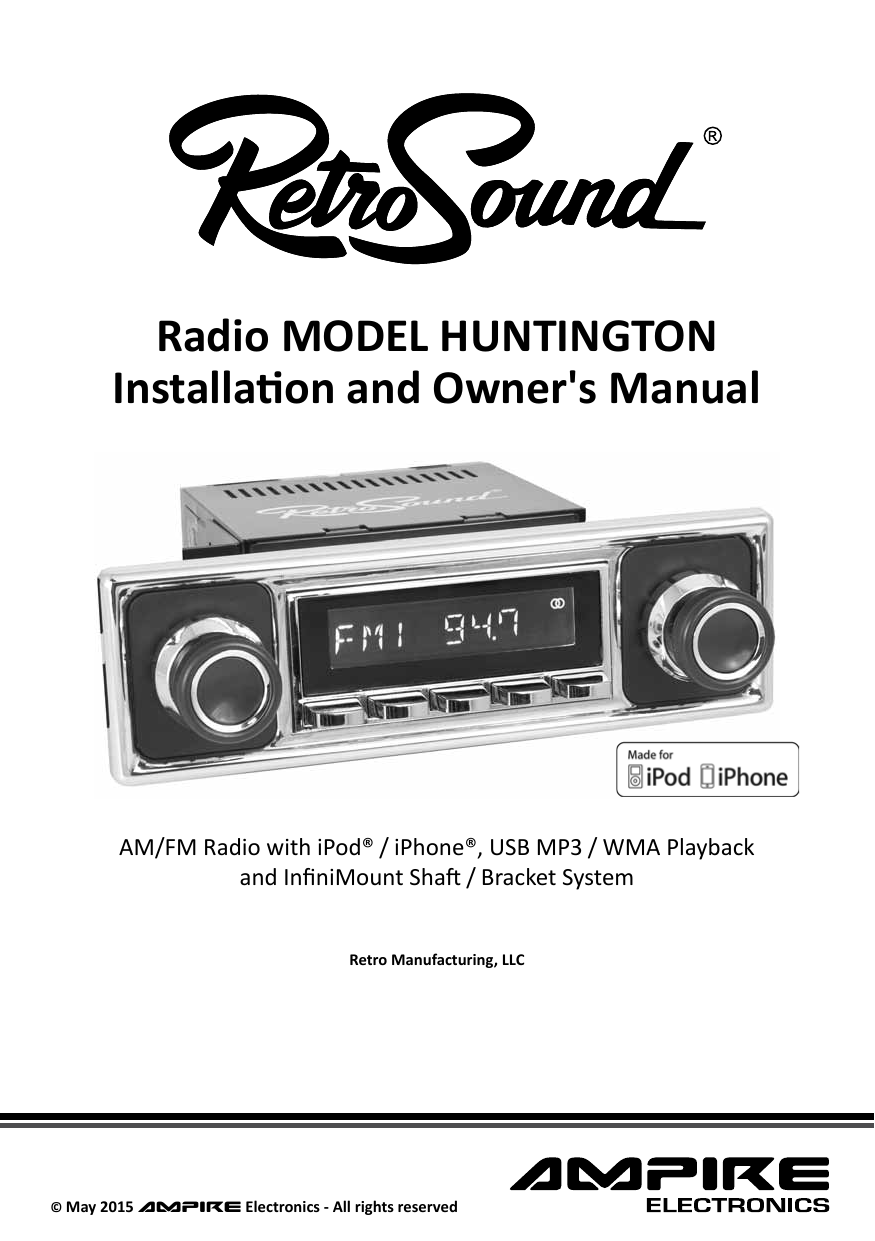 RetroSound FACEHUNTINGTON display unit Owner's Manual Manualzz
