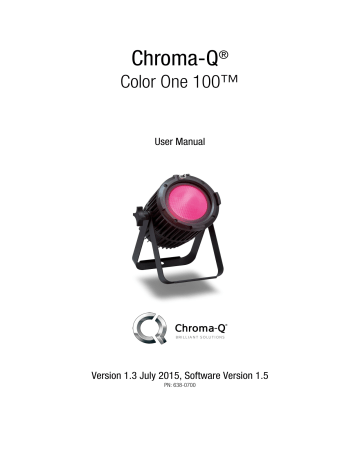 Chroma Color One 100 User manual | Manualzz
