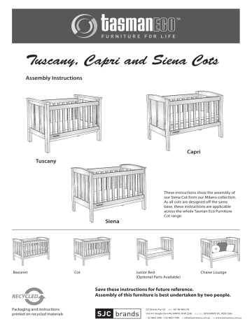 tasman tuscany cot
