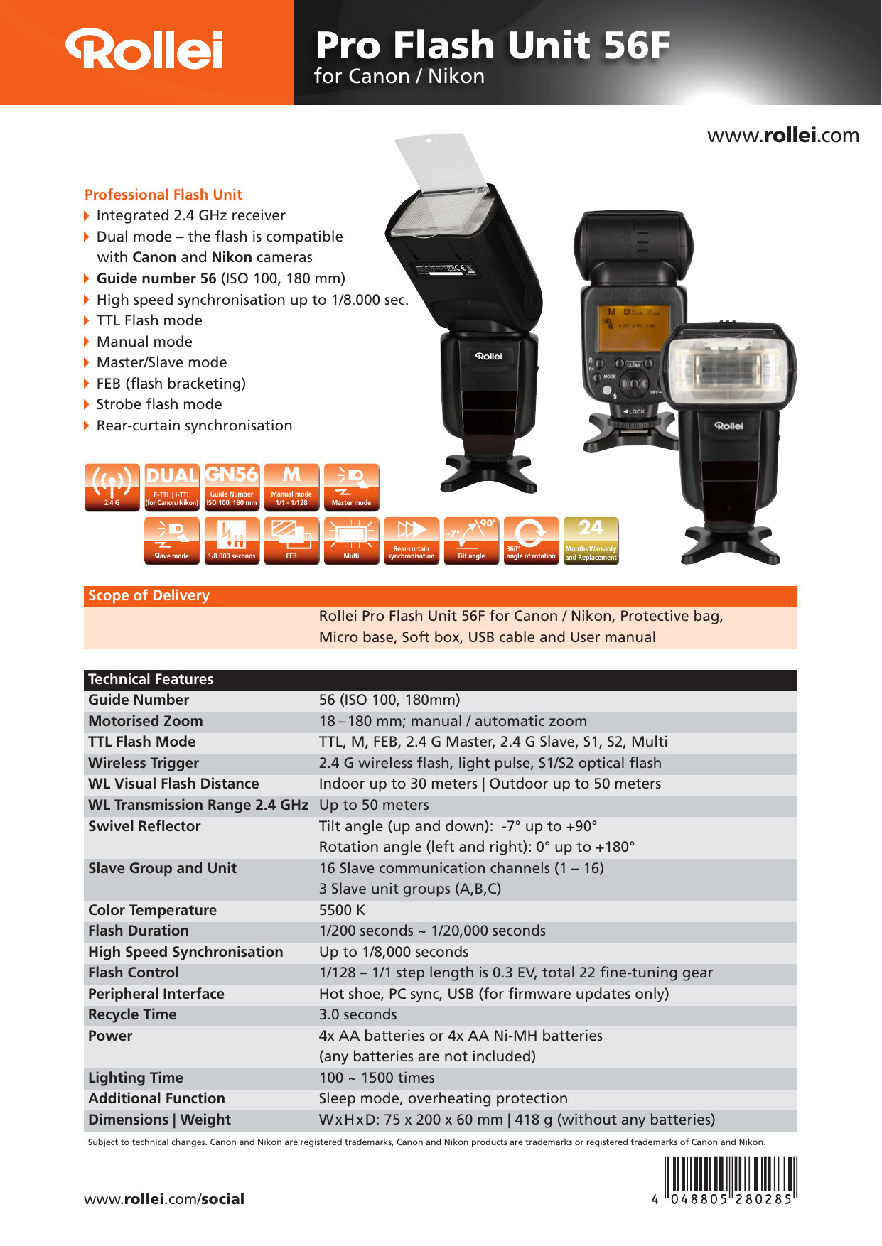 Pro Flash Unit 56f Manualzz