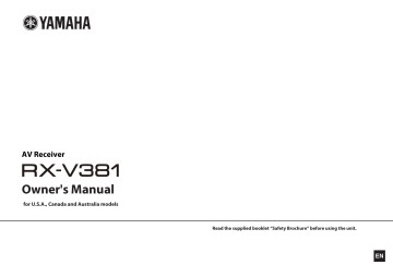Yamaha RX-V381 Owner's manual | Manualzz