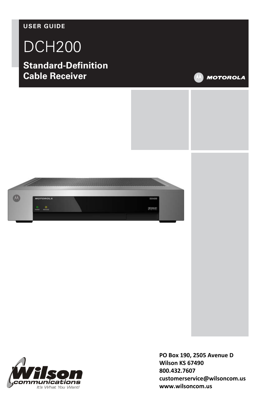 DCH200 User Guide Manualzz