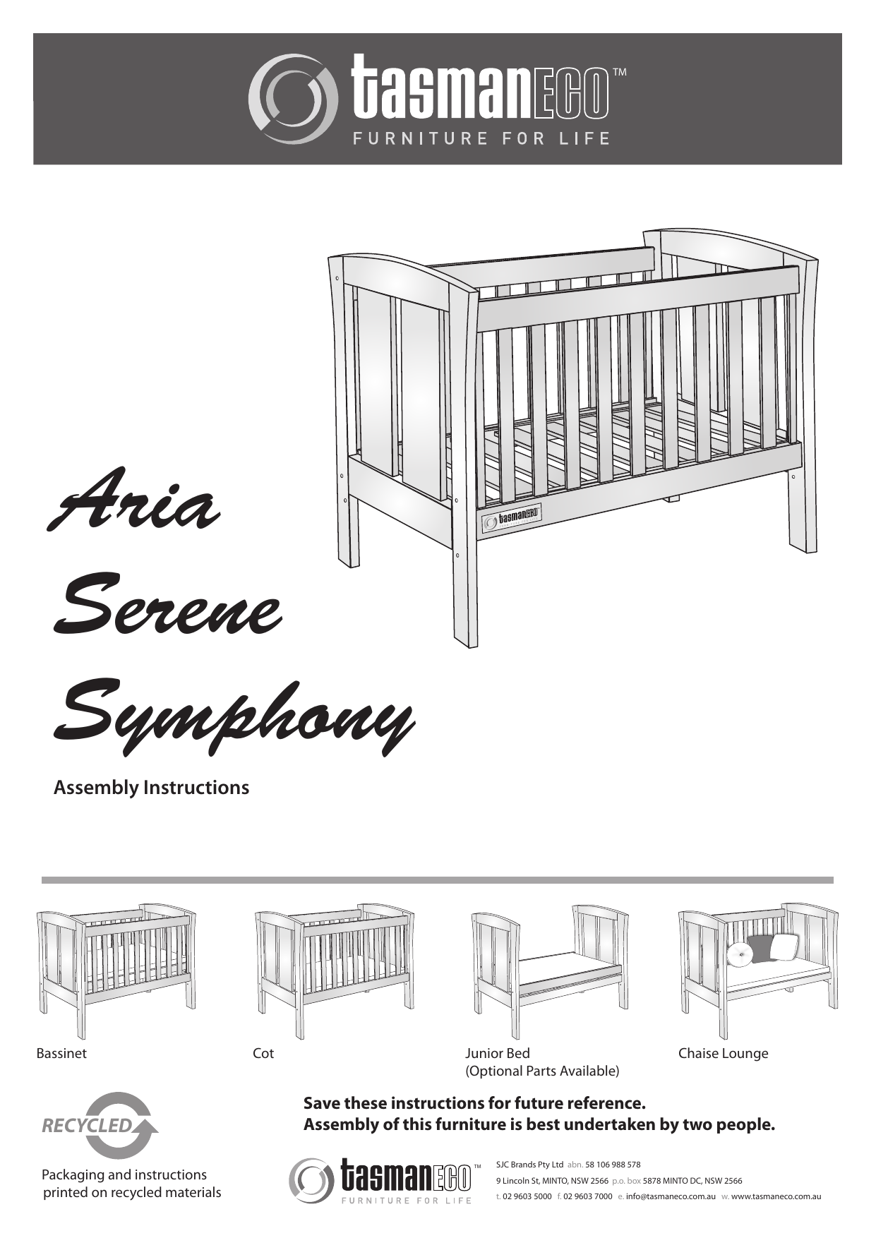 tasman eco aria cot