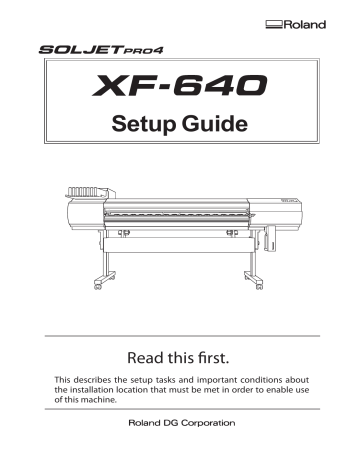 Roland SOLJET PRO4 XF-640 Setup Manual | Manualzz