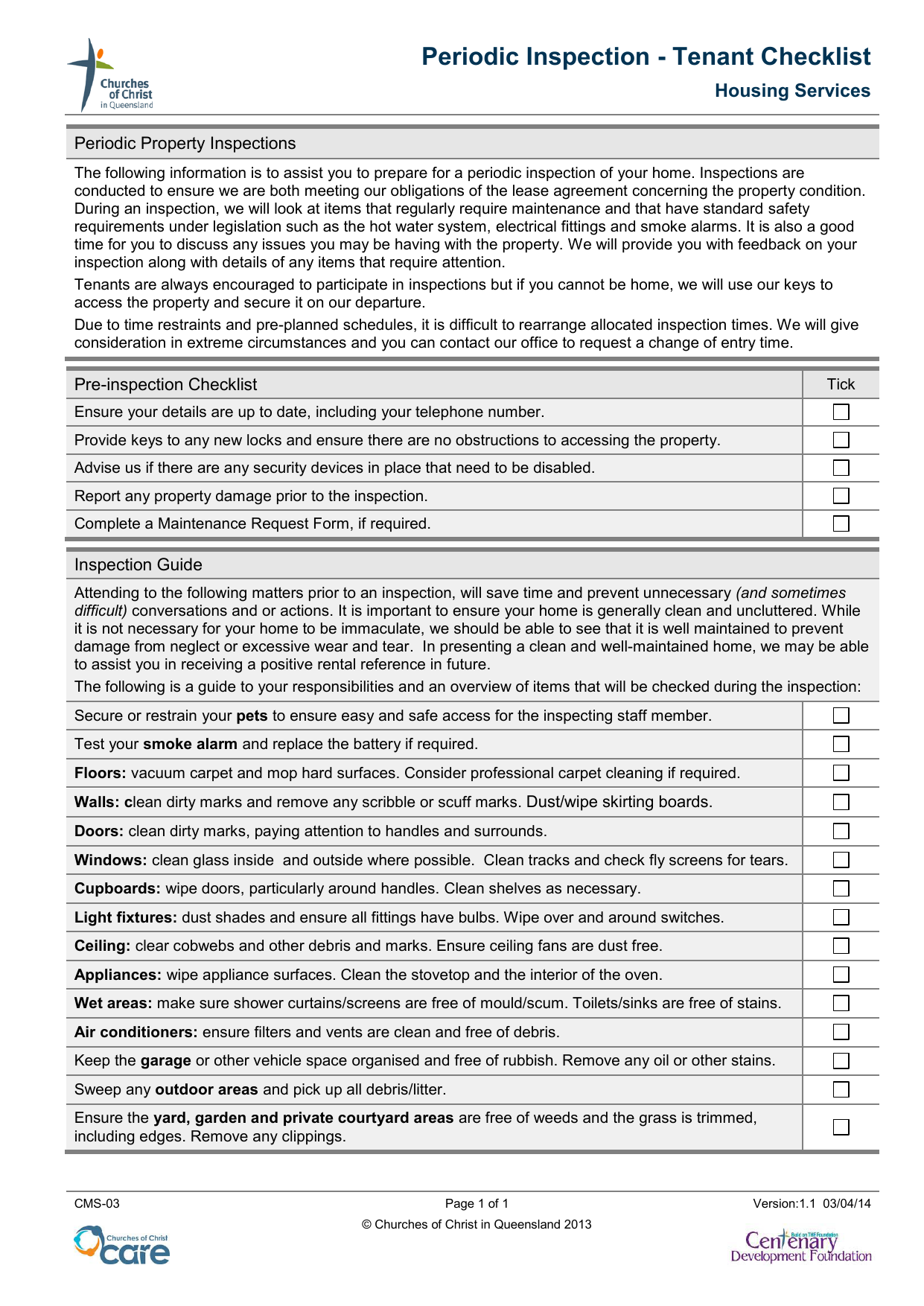 Routine Inspection Report - GRL Landlord Association