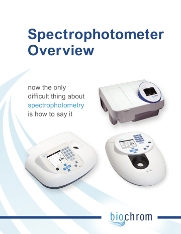 Spectrophotometer Overview Biochrom Spectrophotometers Manualzz