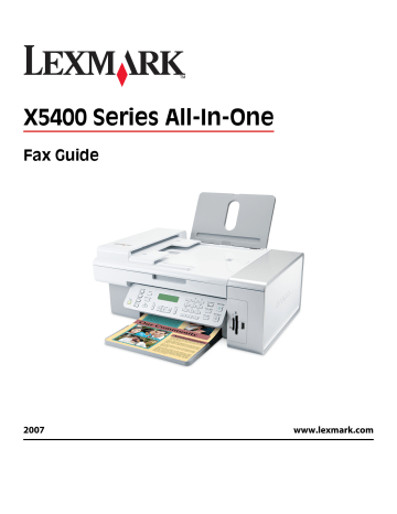 Using Fax. Lexmark X5400 Series, X5470 | Manualzz