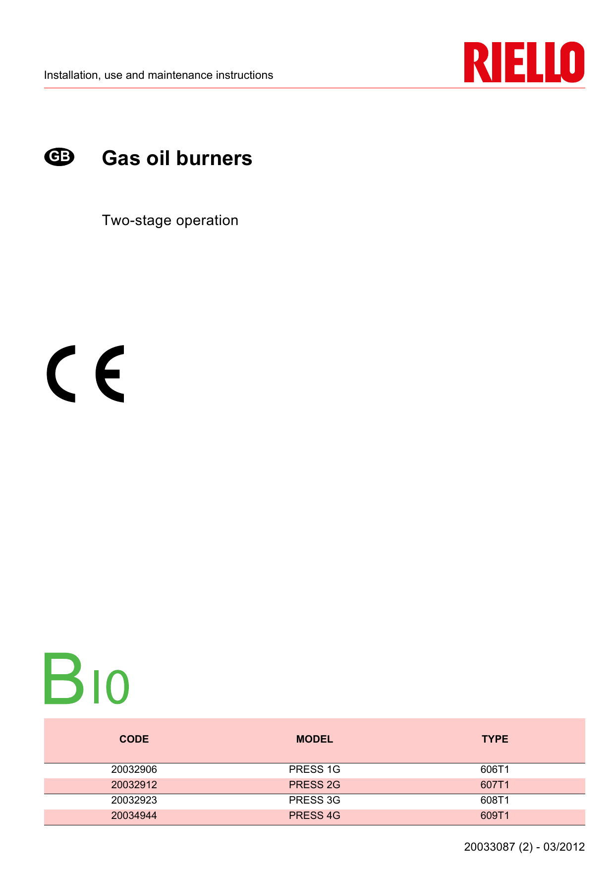 Riello Gas oil burners Manualzz