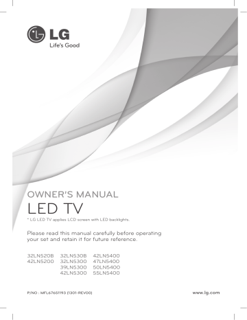 LG 55LN5400 Owner's manual | Manualzz