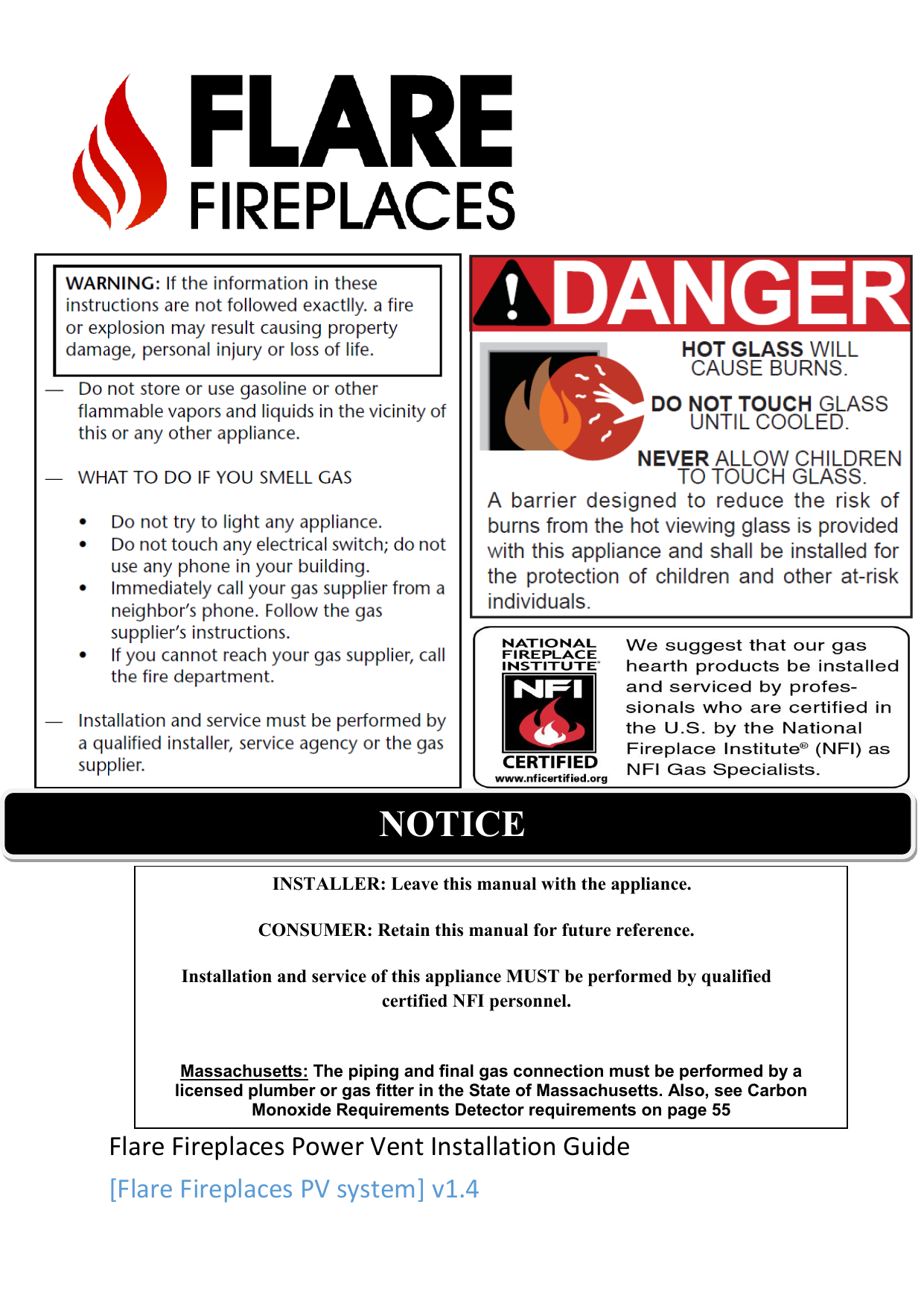 Flare Fireplaces Power Vent Installation Guide Manualzz