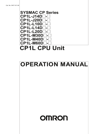 Cp1l J L M Series Cpu Unit Series Operation Manualzz