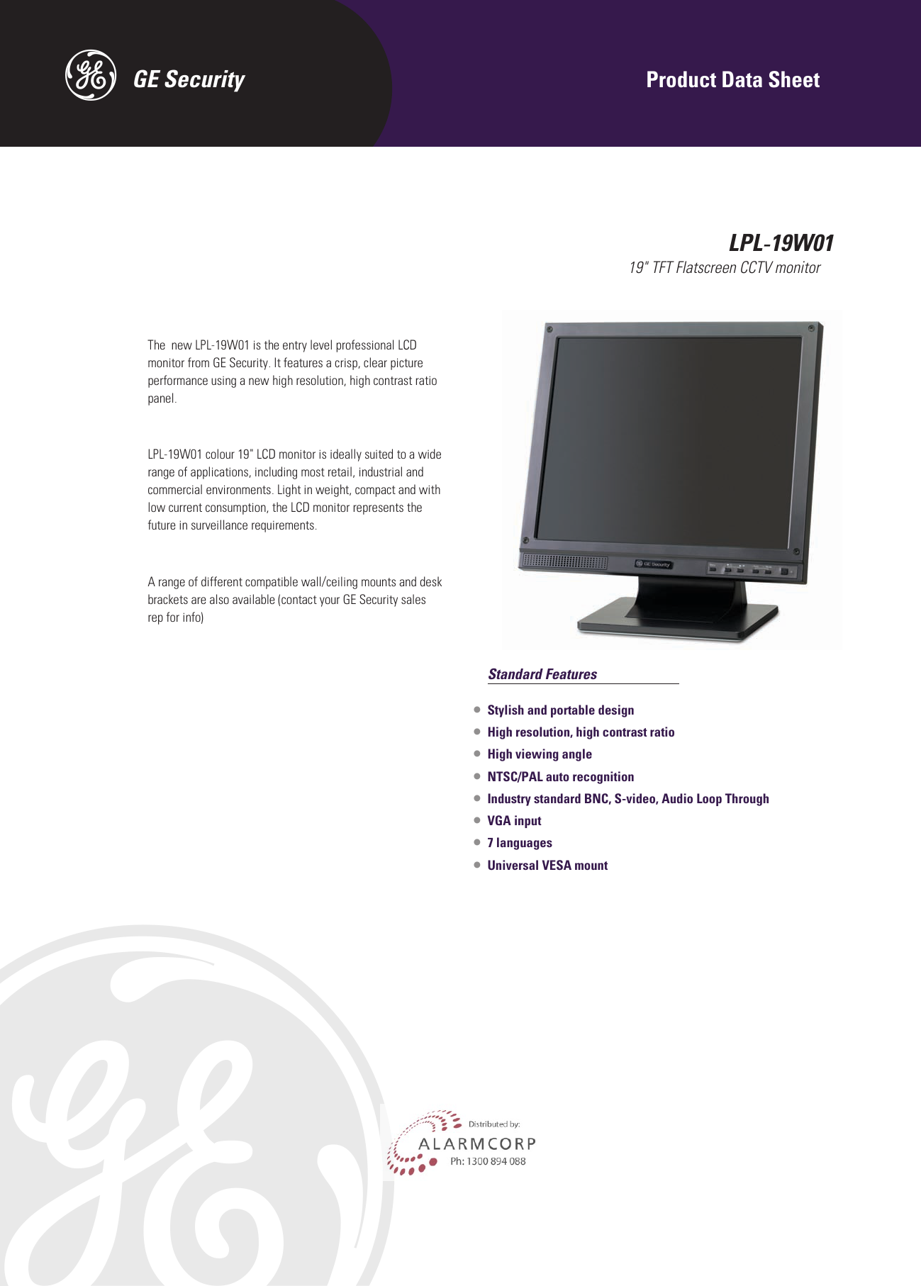 LPL19W01 Alarmcorp Manualzz