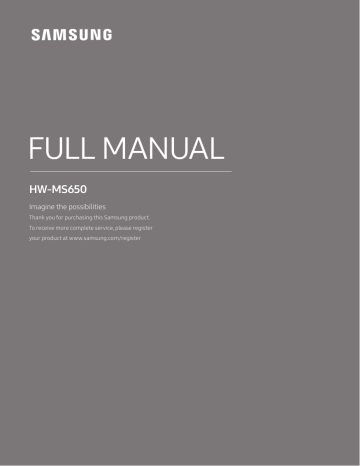 Samsung HW-MS650/ZA Sound Bar User manual | Manualzz