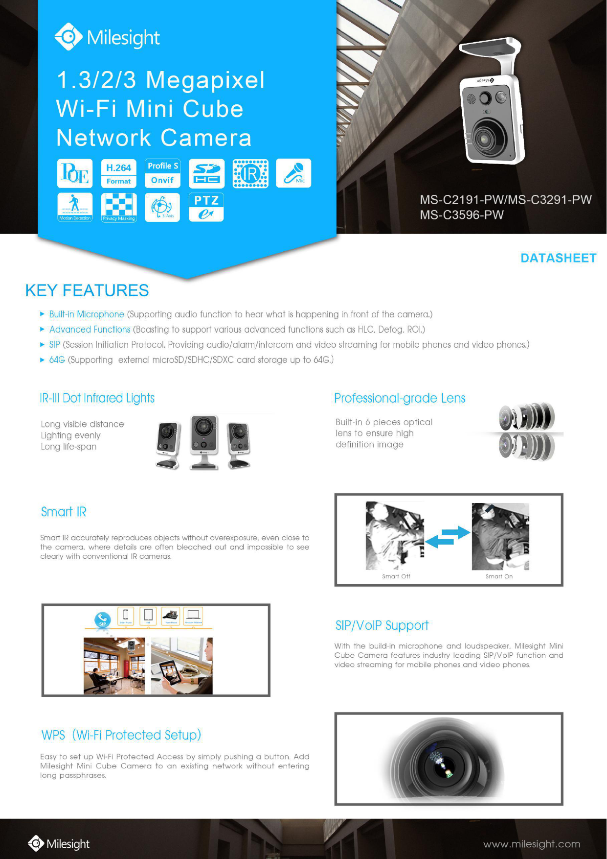 Milesight WiFi Mini Cube Network Camera Datasheet Manualzz
