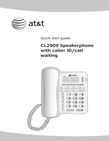 AT&T 2909 - AT&T - Corded Speakerphone Quick start manual | Manualzz