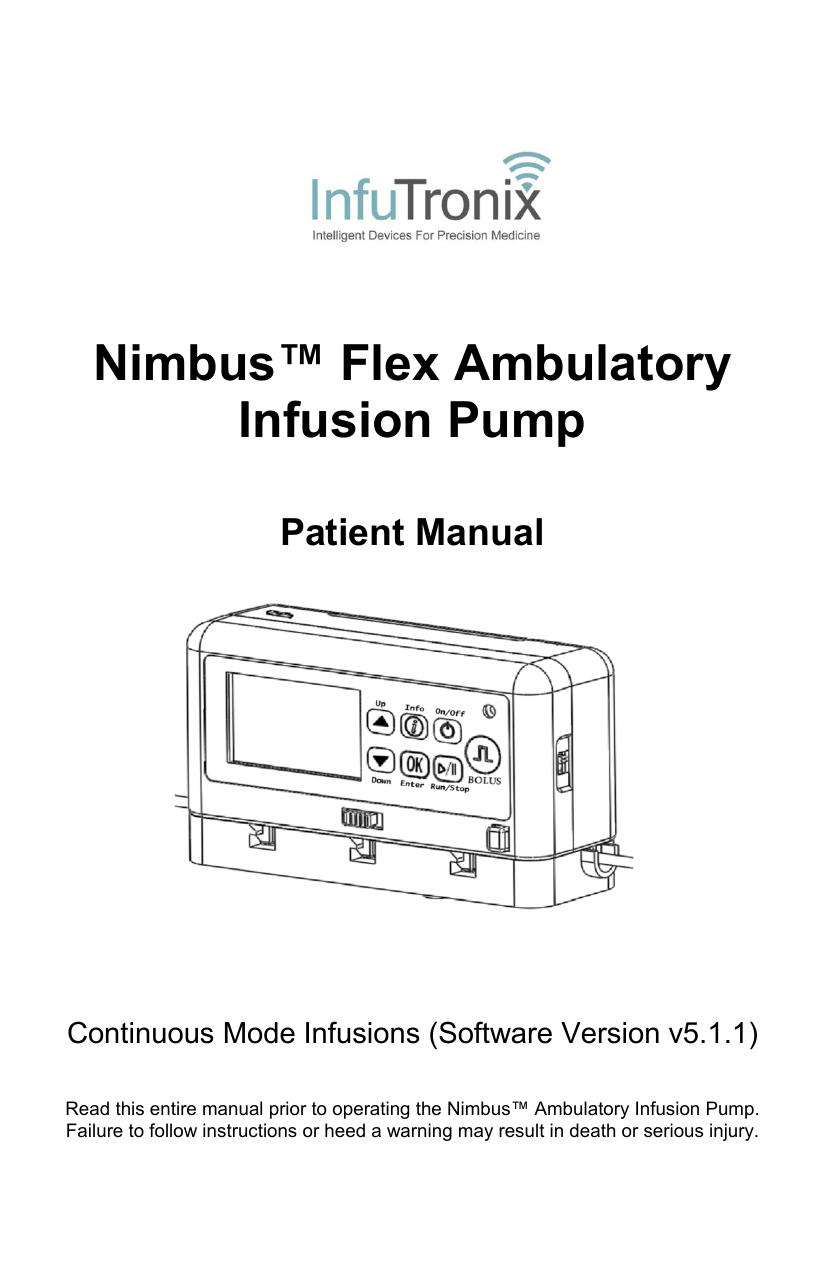 Nimbus™ Flex Ambulatory Infusion Pump Patient Manual Manualzz