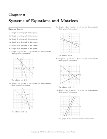 Chapter 9 Systems Of Equations And Matrices Manualzz