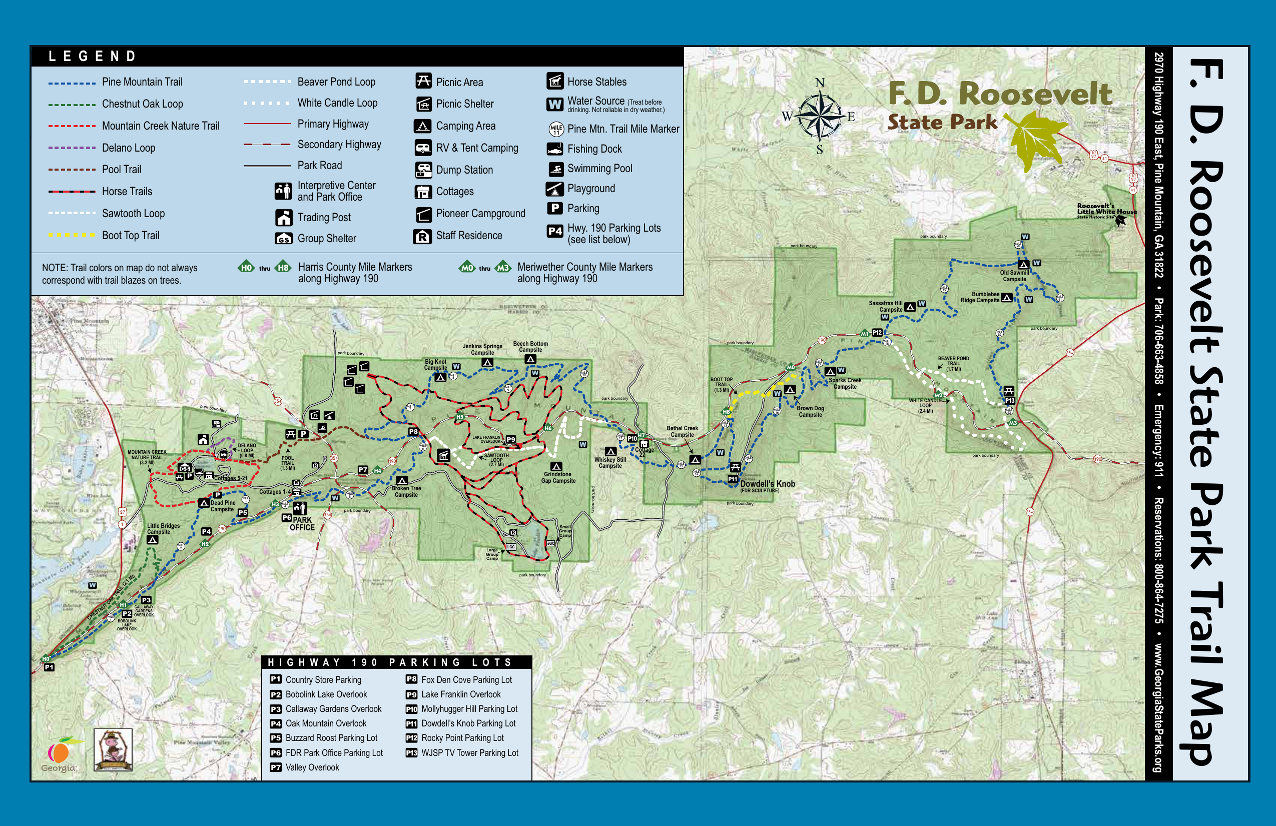 Fdr State Park Map Trail Map - Georgia State Parks | Manualzz