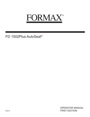Formax FD 1502Plus AutoSeal Operator Manual | Manualzz