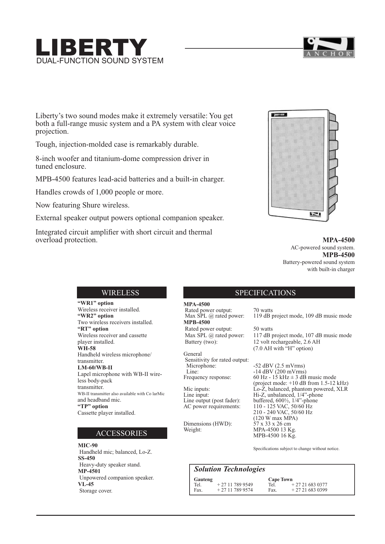 liberty 4500 powered pa speaker