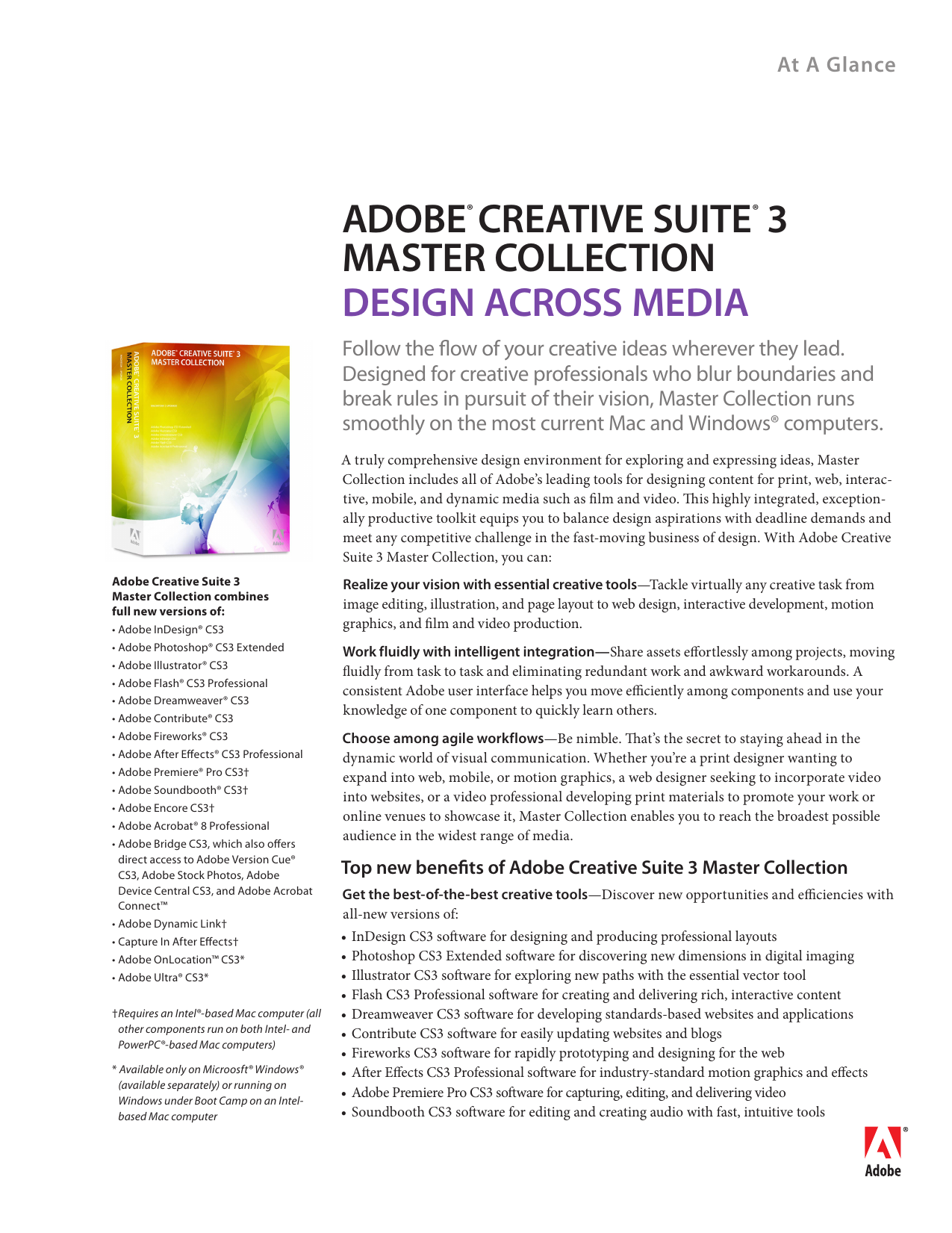 adobe cs3 master collection contents