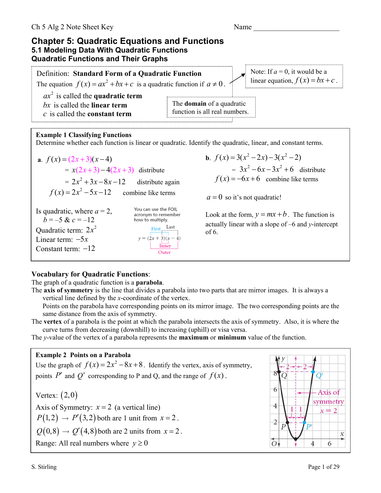 Chapter 5 Quadratic Equations And Functions Manualzz