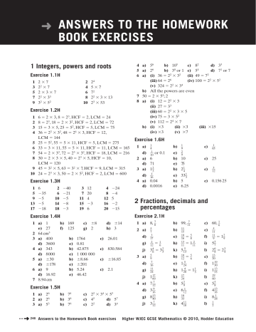 Answers To The Homework Book Exercises Manualzz