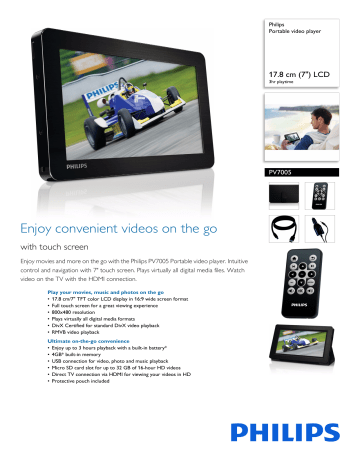 PV7005/12 Philips Portable video player | Manualzz