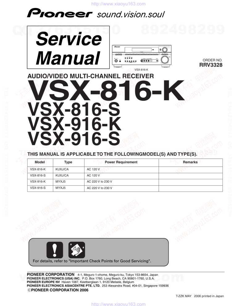 Vsx 816 S Vsx 916 K Vsx 916 S Manualzz