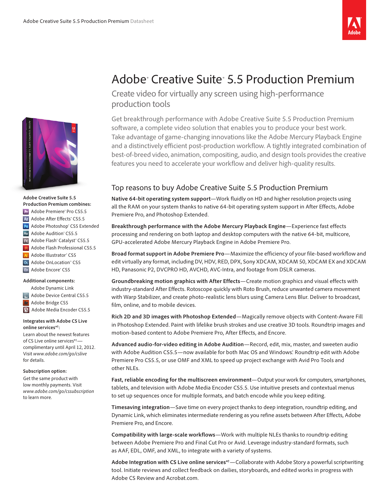 adobe premiere pro cs5 for sale