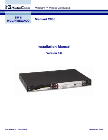 Mediant 2000 Installation Manual | Manualzz