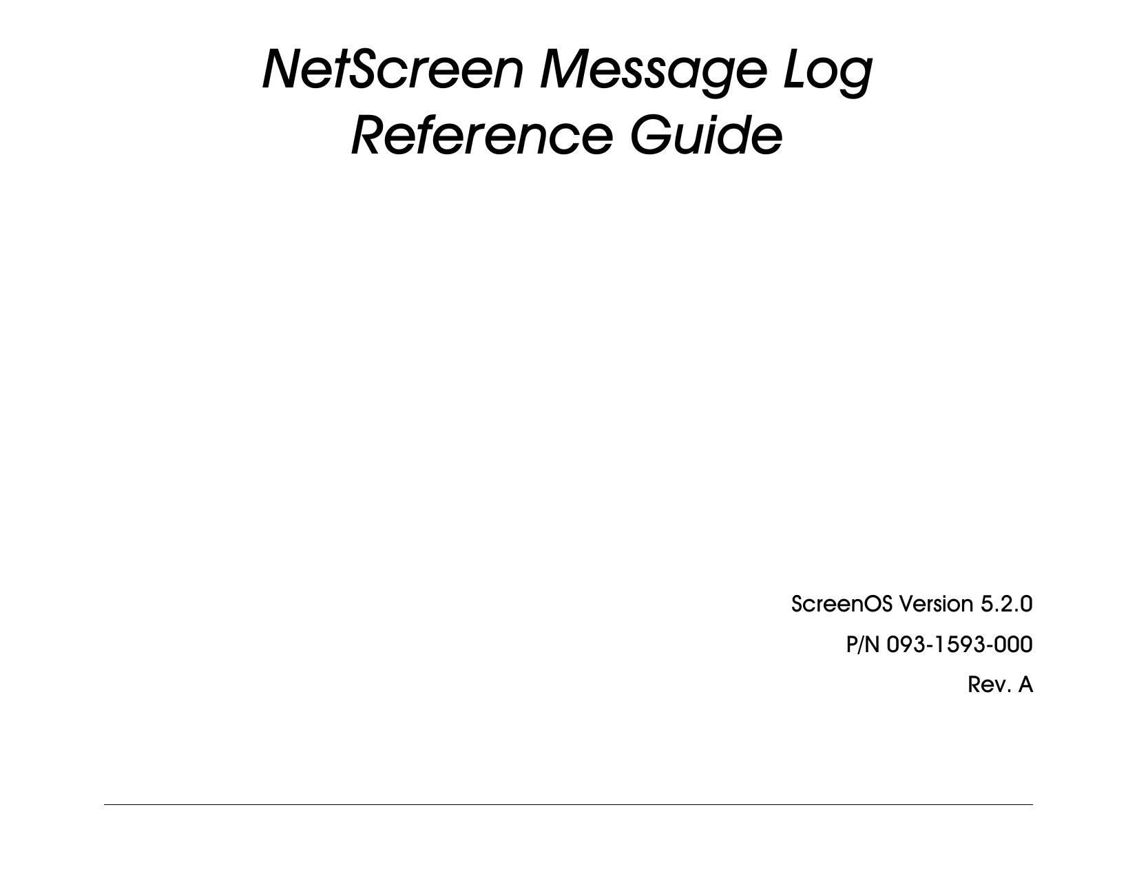 Netscreen Message Log Reference Guide Manualzz