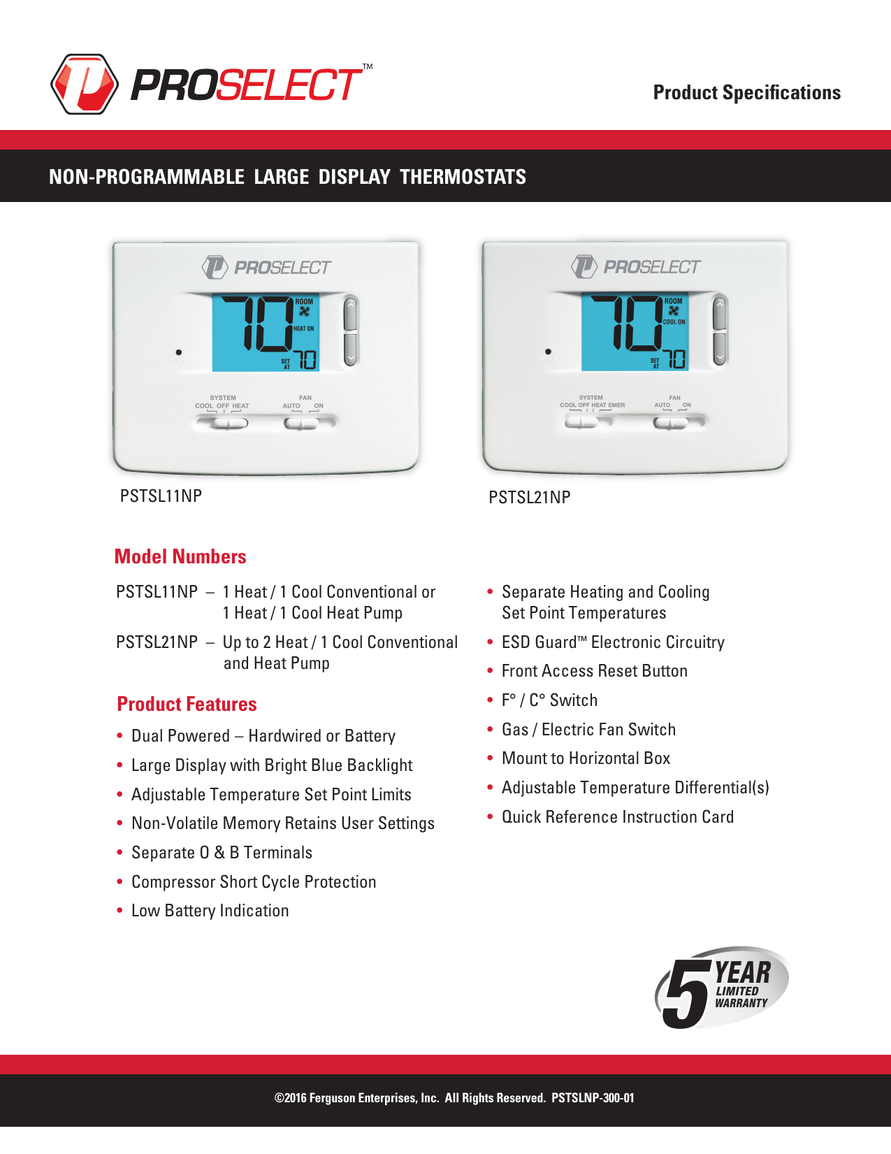 Tools & Home Improvement Robertshaw® Rs2110 Non-programmable Thermostat
